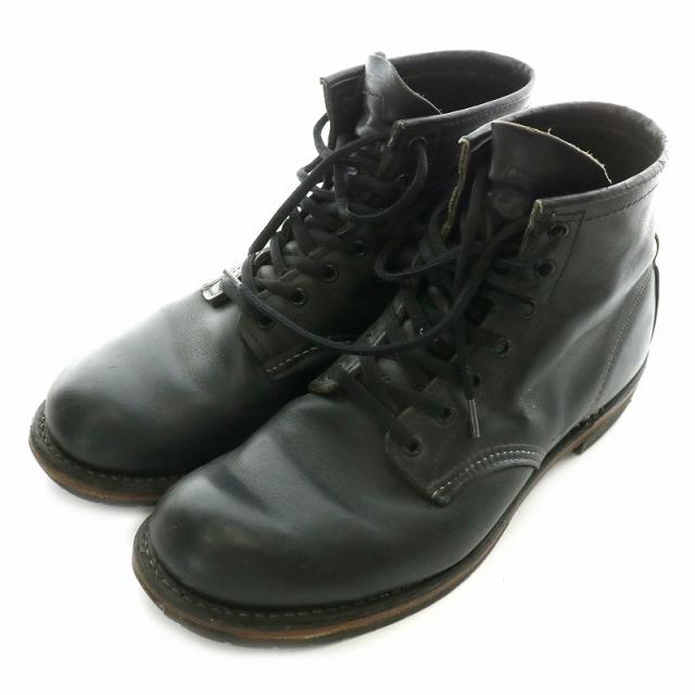 【中古】レッドウィング REDWING BECKMAN ROUND BOOTS 9014 ベックマン ラウンド ブーツ ショート レザー 25.5 黒