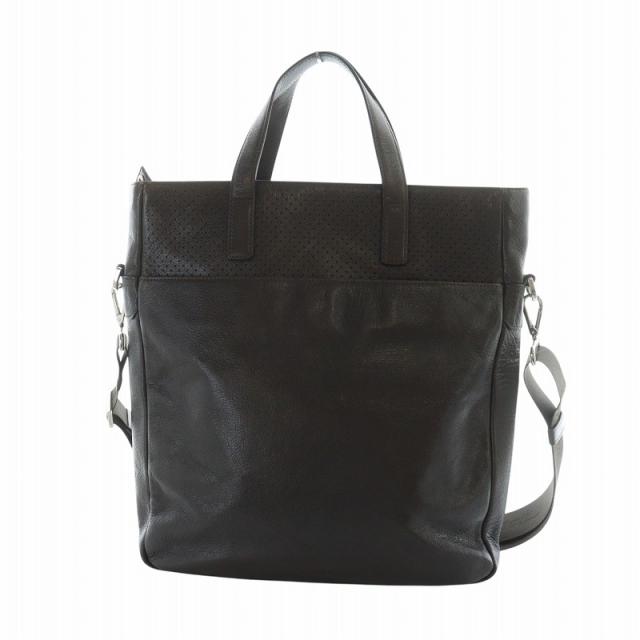 【中古】エステーデュポン S.T.DUPONT ハンドバッグ ショルダー 2WAY トート レザー ロゴ パスケース付き 茶