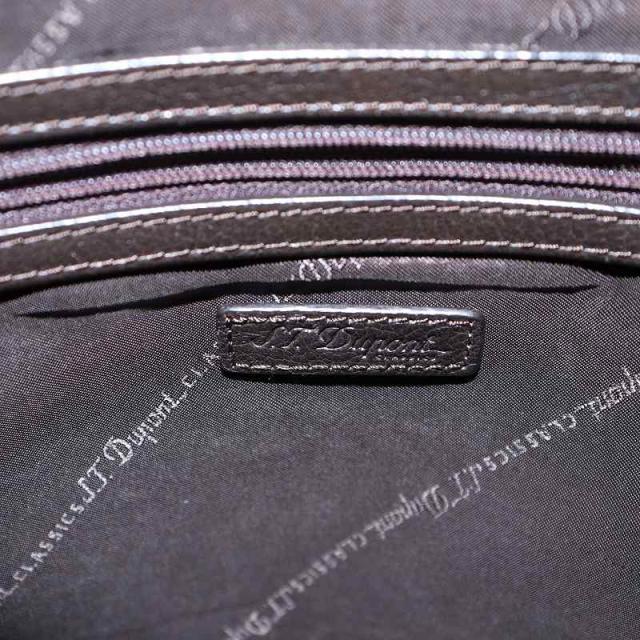 【中古】エステーデュポン S.T.DUPONT ハンドバッグ ショルダー 2WAY トート レザー ロゴ パスケース付き 茶