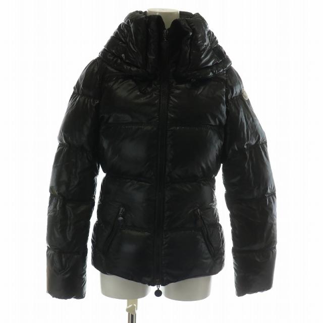 【中古】モンクレール MONCLER アリソ ALISO ダウンジャケット アウター ナイロン ジップアップ ロゴ ワッペン 0 S 黒
