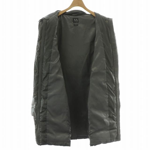 【中古】A/X ARMANI EXCHANGE 中綿コート アウター ミドル ハイネック ジップアップ ベルト付き ロゴ S グレー 中古】A/X ARMANI EXCHANGE 中綿コート アウター ミドル ハイネック