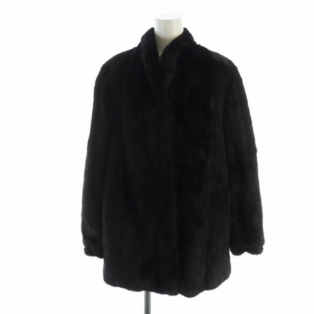 ミンク ファーコート ハーフ丈 サイズM相当 毛皮 逆毛衿 美品】ミンク毛皮コート ハーフ丈 リアルファー 上質 最高級 M〜L