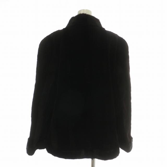 中古】ノーブランド ファーコート ミドル丈 ミンク 毛皮 11 黒