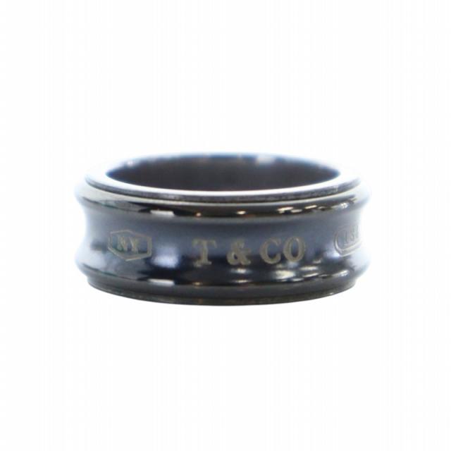 TIFFANY & CO. ティファニー ブラックチタン ナローリング　14号 ティファニー ナローリング チタン Ti 14号 ブラック 指輪