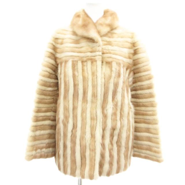 【中古】エンバ EMBA ファーコート ミンクファー ミドル ハーフ丈 ベージュ /AE ■GY18 レディース