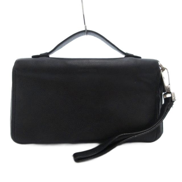 【中古】ディオールオム Dior HOMME 財布 ウォレット クラッチバッグ セカンド レザー 革 ロゴ 黒 ブラック /JS