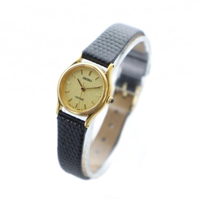中古】セイコー SEIKO エクセリーヌ 腕時計 ウォッチ クォーツ レザー  