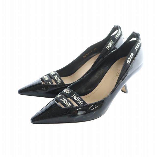 【中古】クリスチャンディオール ジャディオール パンプス ポインテッドトゥ ハイヒール パテントレザー 36 黒
