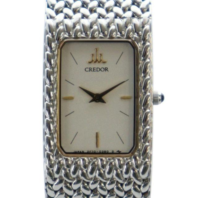 セイコー 腕時計 クレドール クォーツ スクエア シルバー文字盤 ステンレス メンズ 未稼働 SEIKO セイコー クレドール 2F70-5340 腕時計 スクエア クォーツ 白文字盤