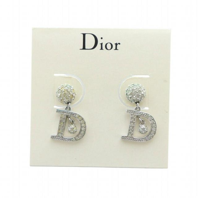 クリスチャンディオール ChristianDior アクセサリー（耳） イヤリング 金属素材×陶器 シルバー×ブルー×ピンク フラワー/ラインストーン ディオール&frasl;クリスチャンディオール DIOR&frasl;ChristianDior イヤリング