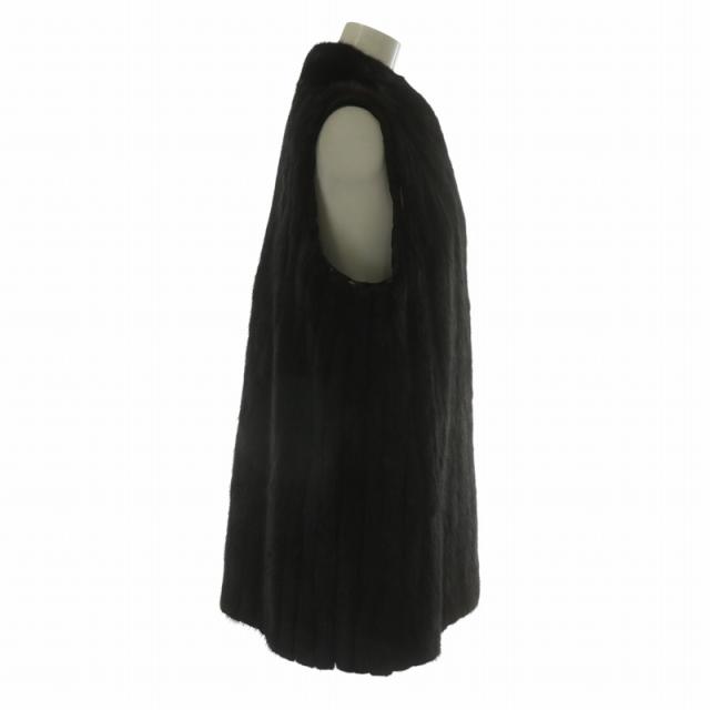 【中古】ノーブランド ダークミンク ファー ロング ジレ ベスト アウター 毛皮 11 L 黒 ブラック レディース 中古】ノーブランド ダークミンク ファー ロング ジレ ベスト アウター