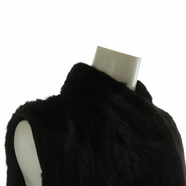 中古】ノーブランド ダークミンク ファー ロング ジレ ベスト アウター