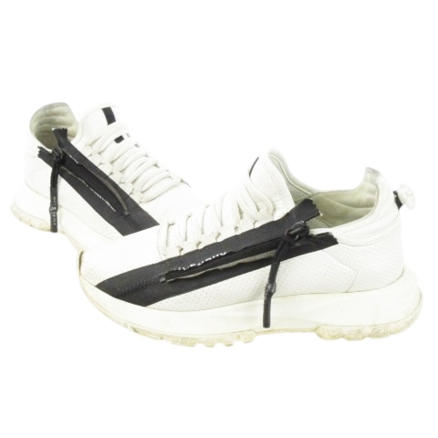 【中古】ジバンシィ GIVENCHY スペクター ランナー スニーカー パンチング レザー サイドジップ ロゴ 37 23.5cm 白