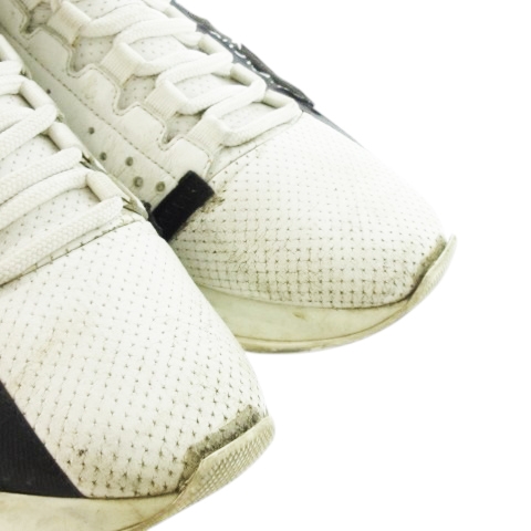 【中古】ジバンシィ GIVENCHY スペクター ランナー スニーカー パンチング レザー サイドジップ ロゴ 37 23.5cm 白