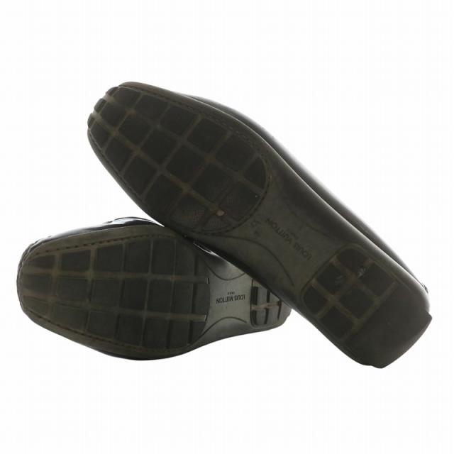 【中古】LOUIS VUITTON ドライビングシューズ ローファー エナメル スクエアトゥ モノグラム ロゴ 36.5 23.5cm 茶色