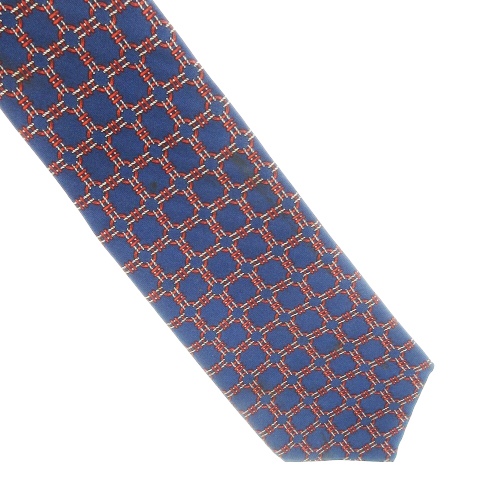 HERMES ドットシルクネクタイ 美品 エルメス ネクタイ 紺 H柄 ドット