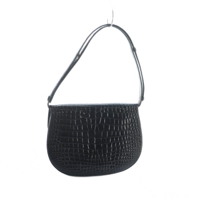 【中古】モラビト MORABITO ワンショルダー バッグ シャイニークロコ クロコダイル ワニ革 レザー 黒 ブラック 中古】モラビト MORABITO ワンショルダー バッグ シャイニークロコ