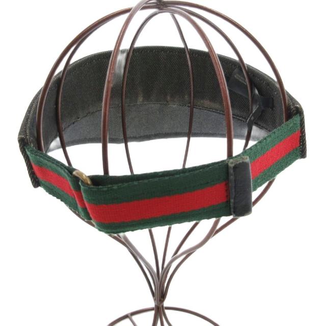 中古】グッチ GUCCI サンバイザー シェリーライン デニム S グレー系