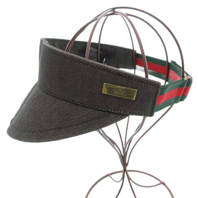 【中古】グッチ GUCCI サンバイザー シェリーライン デニム S グレー系 /UO ■GY メンズ レディース 中古】グッチ GUCCI サンバイザー シェリーライン デニム S グレー系