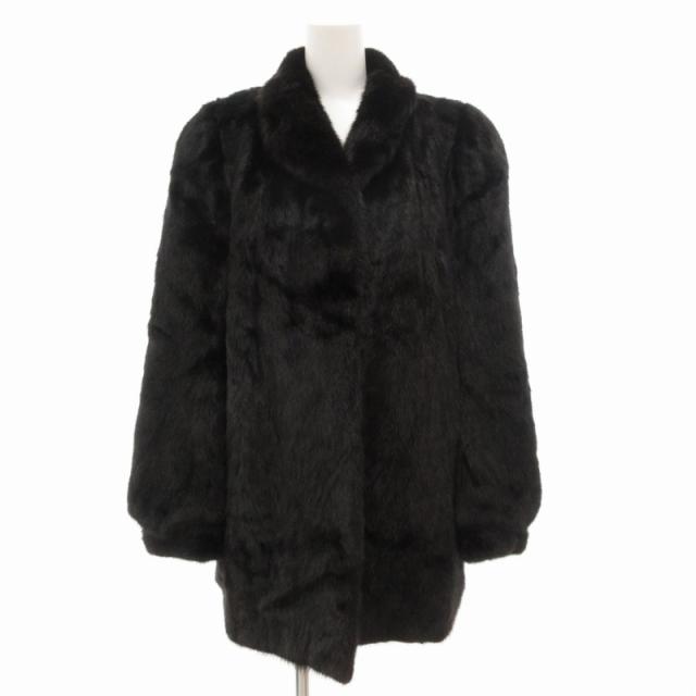 【中古】ノーブランド ミンクファーコート 毛皮 ミドル丈 M 茶 ダークブラウン /GV ■GY18 レディース