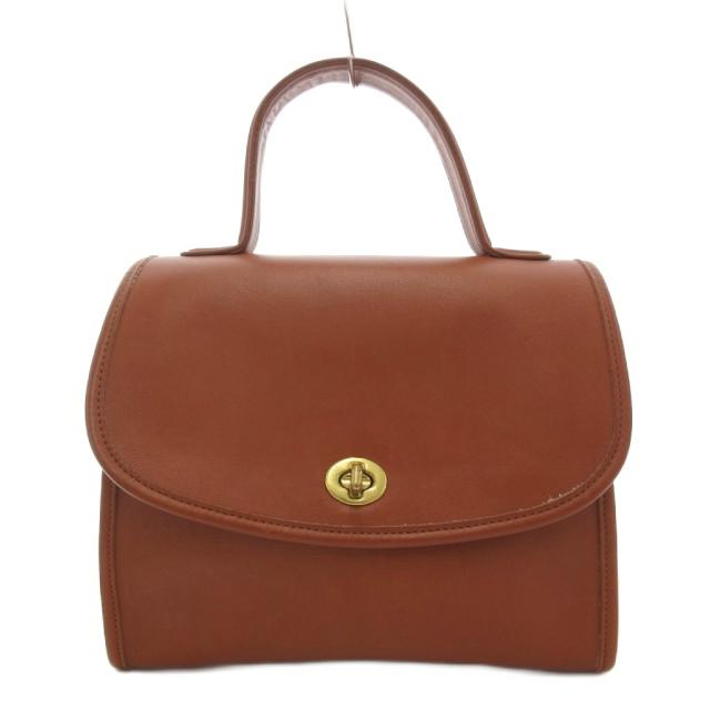 【中古】コーチ COACH オールドコーチ ヴィンテージ 9977 USA製 ハンドバッグ レザー ターンロック 本革 茶 ブラウン