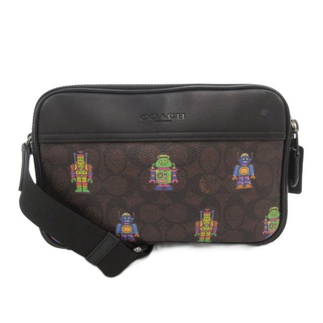 【中古】コーチ COACH CX138 グラハム ショルダーバッグ 斜め掛け クロスボディ シグネチャー PVC レザー ブラウン