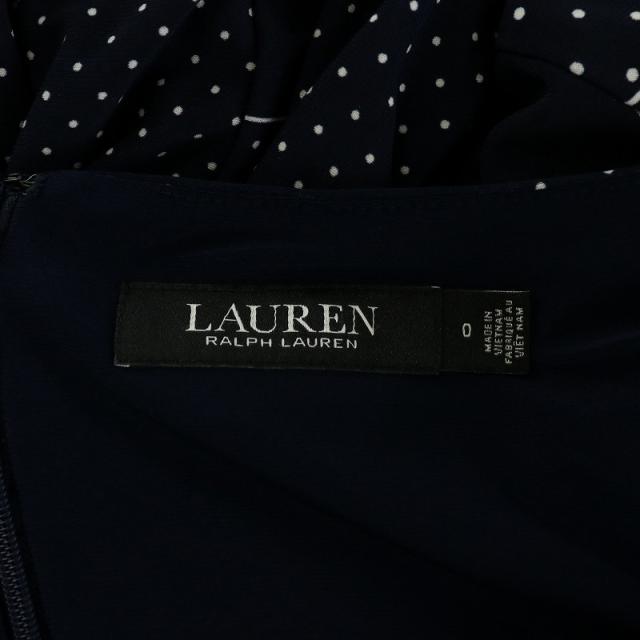 中古】LAUREN RALPH LAUREN ワンピース 半袖 ロング 水玉 ドット柄 総