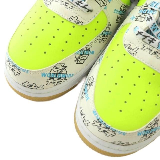 【中古】NIKE World Wide Pack Air Force 1 Low White KATAKANA スニーカー US12.5 30.5cm ベージュ 水色 DA1343-117