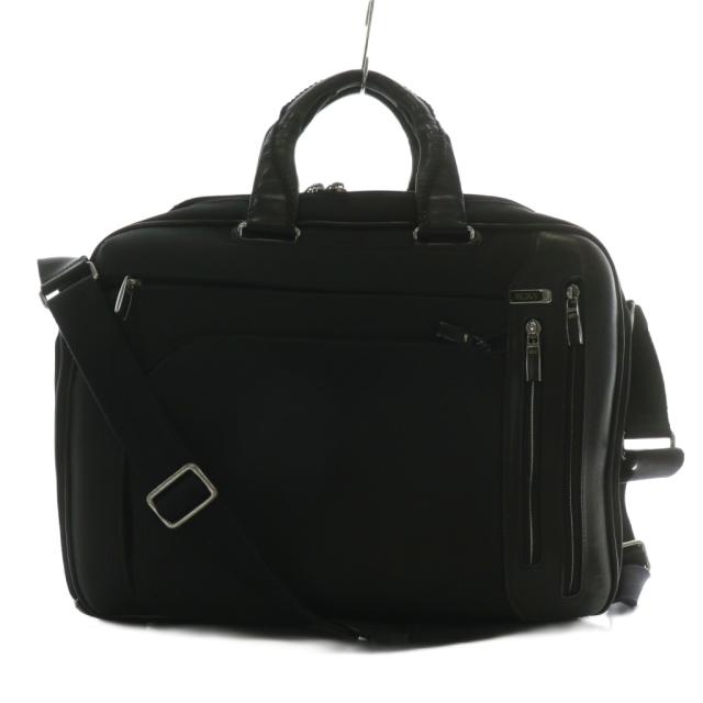 【中古】TUMI T-PASS ARRIVE ケネディ ビジネスバッグ ハンド ショルダー 2WAY ナイロン レザー ロゴ 黒 25641D