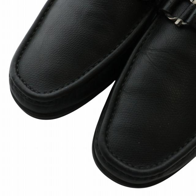 【中古】Salvatore Ferragamo ビジネスシューズ ローファー レザー スクエアトゥ ガンチーニ 6.5 24.5cm 黒