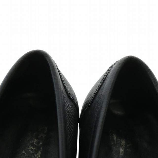 【中古】Salvatore Ferragamo ビジネスシューズ ローファー レザー スクエアトゥ ガンチーニ 6.5 24.5cm 黒