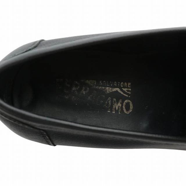 【中古】Salvatore Ferragamo ビジネスシューズ ローファー レザー スクエアトゥ ガンチーニ 6.5 24.5cm 黒
