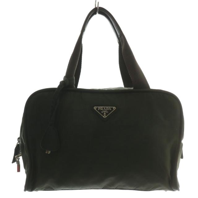 【中古】プラダ PRADA ハンドバッグ ナイロン 内側総柄 三角ロゴプレート 緑 グリーン /XZ ■OH ■GY11 レディース