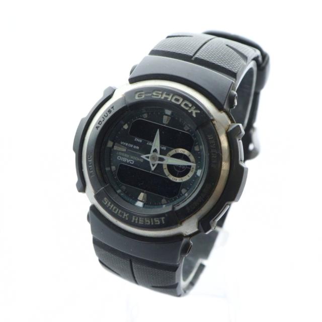 CASIO G-SHOCK 腕時計 ウォッチ クォーツ アナデジ ロゴ 黒文字盤 gショック ジーショック G-SHOCK オールブラック 黒 デジタル アナデジ