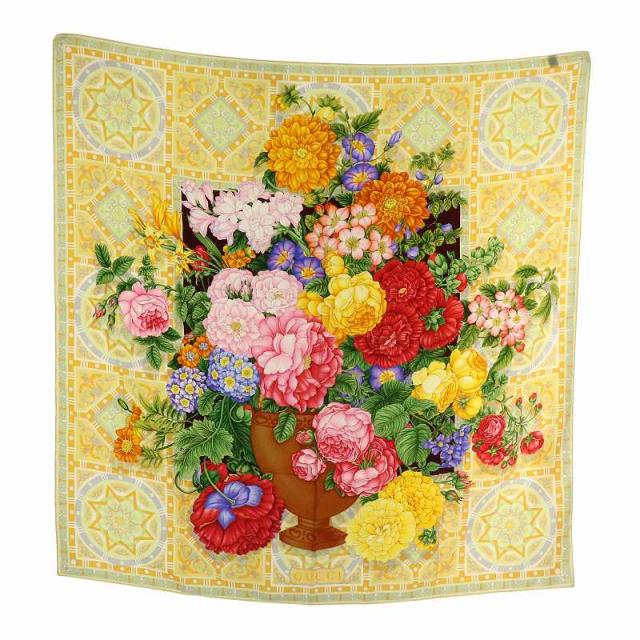 Gucci 花柄 シルクストール 中古】グッチ GUCCI ヴィンテージ 大判 スカーフ ストール ショール