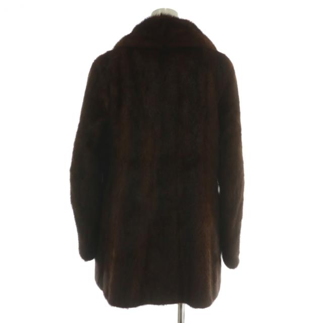 【中古】ノーブランド ファーコート アウター 毛皮 ミンク ロング 13 XL 茶色 ブラウン /XZ ■GY18 レディース ノーブランド ファーコート アウター 毛皮 ミンク ロング 肩パッド