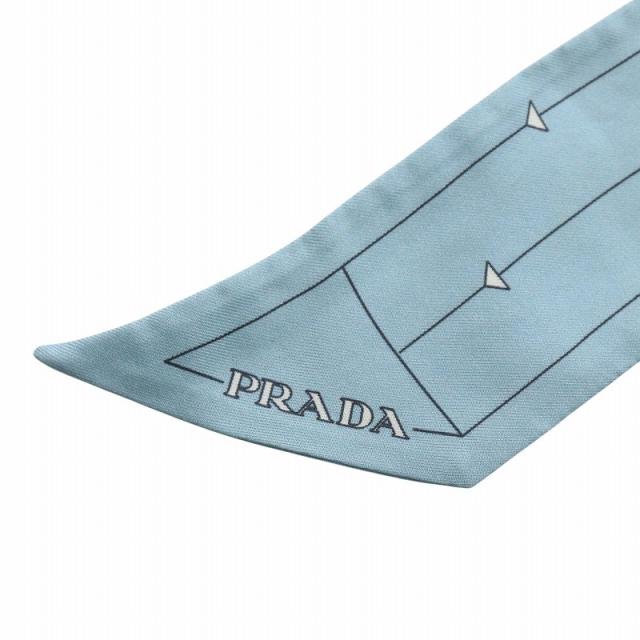 中古】プラダ PRADA スカーフ ストール 2本セット 絹 シルク ツイル
