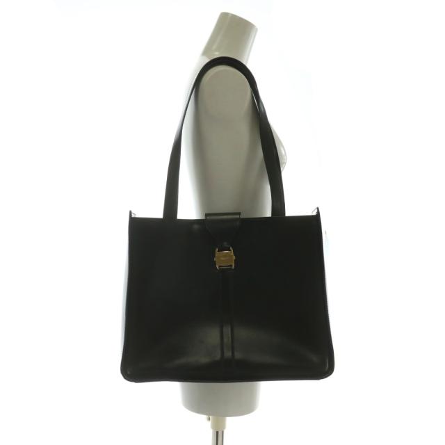 美品　Ferragamo フェラガモ　トートバッグ　エナメル　リボン　黒　肩掛け Ferragamo フェラガモ トートバッグ エナメル リボン ブラック 肩掛け