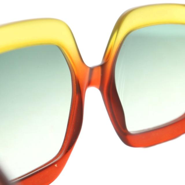 【中古】クリスチャンディオール Christian Dior 眼鏡 サングラス セルフレーム グラデーション スクエア ロゴ 緑 赤 1970s バッグ・財布・ファッション小物 【中古】クリスチャン