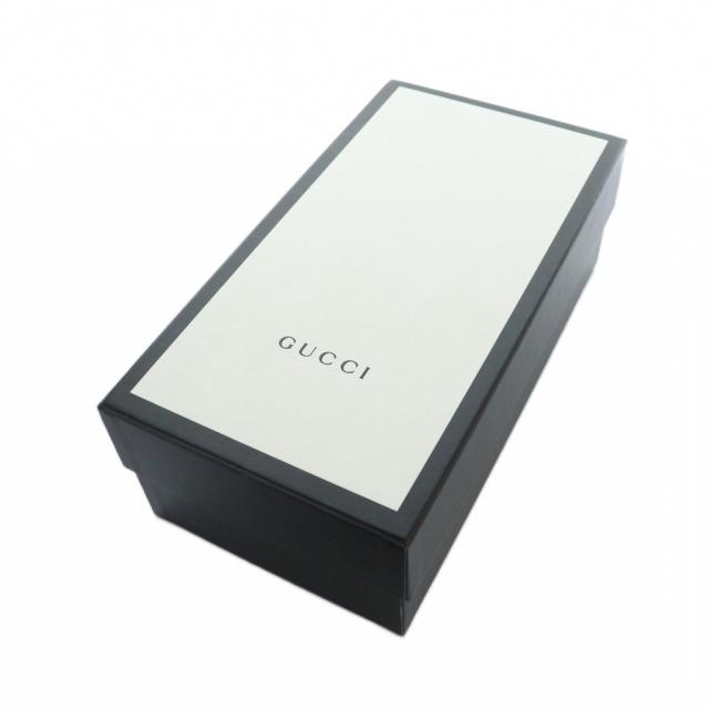 【中古】グッチ GUCCI パンプス ポインテッドトゥ ロゴ ハイヒール スエード レザー 36.5 23.5cm 黒 ブラック 紺