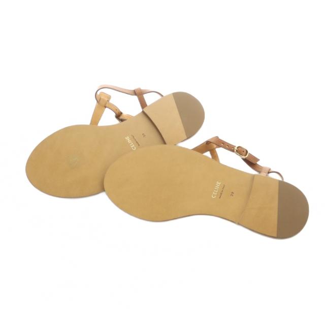 中古】未使用品 セリーヌ CELINE トング サンダル Tストラップ レザー