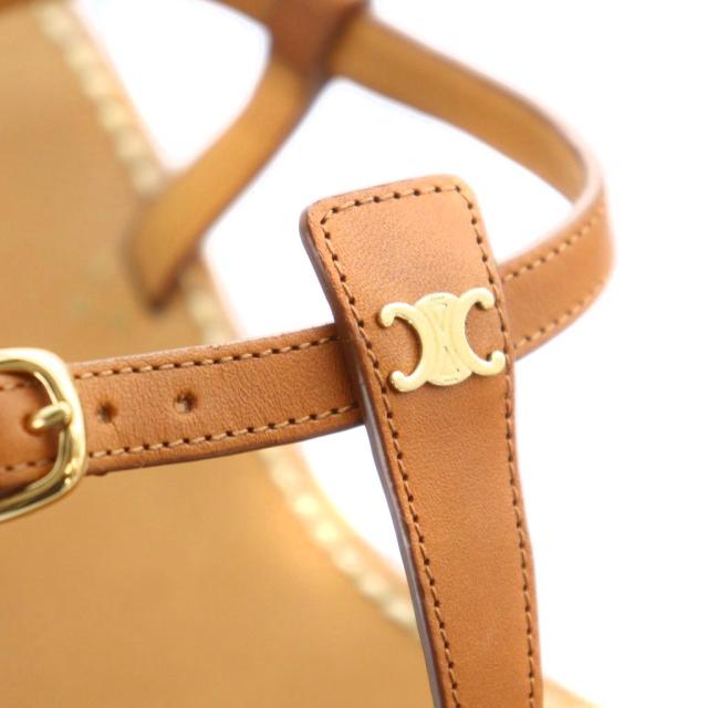 中古】未使用品 セリーヌ CELINE トング サンダル Tストラップ レザー