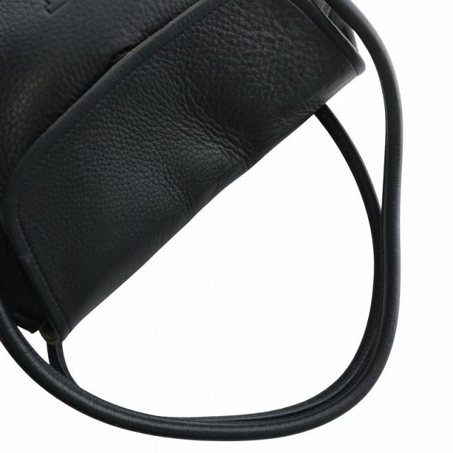HIROFUオールレザー HIROFU◇ロゴ型押し/ハンドバッグ/レザー/BLK ロゴ