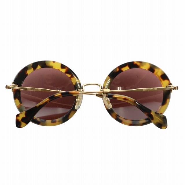 中古】miumiu 眼鏡 サングラス メタルフレーム ラウンド べっ甲