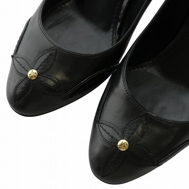 美品 LOUIS VUITTON パンプス ヒール スウィング 36 黒 LV 美品 ルイヴィトン パンプス ヒール 美品 LOUIS VUITTON パンプス