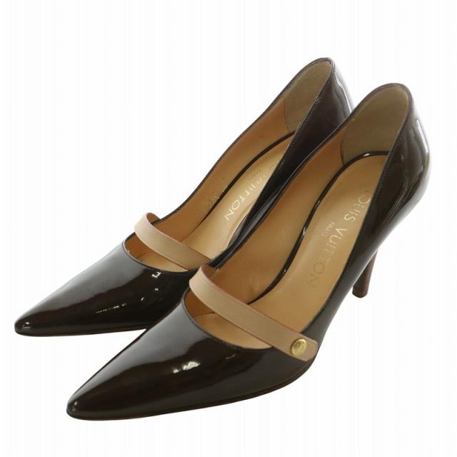 Louis Vuitton ブラック 　ポインテッド　トゥパンプス LOUIS VUITTON ポインテッドトゥシューズ モノグラム
