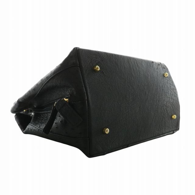 JRA認定 2way ハンドバッグ オーストリッチ レザー ゴールド金具