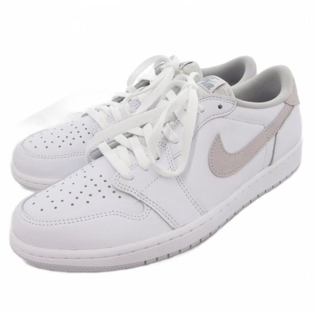 【中古】ナイキ NIKE 美品 エアジョーダン Air Jordan 1 Low OG スニーカー シューズ ローカット ロゴ 28.5cm 白