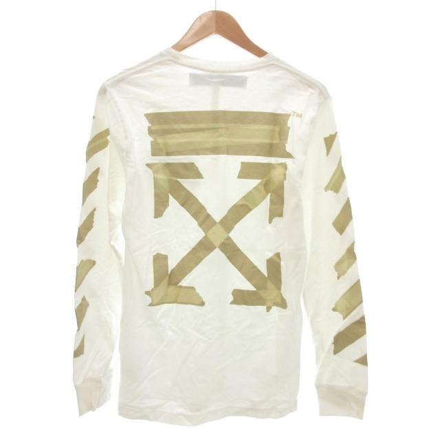【中古】オフホワイト OFF WHITE 22SS TAPE ARROWS L/S TEE テープアローズ ロングスリーブ Tシャツ ロンT ロゴ S 白 中古】オフホワイト OFF WHITE 22SS TAPE ARROWS L/S TEE テープ