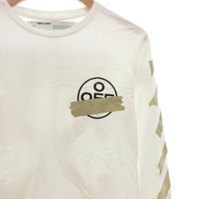 【中古】オフホワイト OFF WHITE 22SS TAPE ARROWS L/S TEE テープアローズ ロングスリーブ Tシャツ ロンT ロゴ S 白 中古】オフホワイト OFF WHITE 22SS TAPE ARROWS L/S TEE テープ